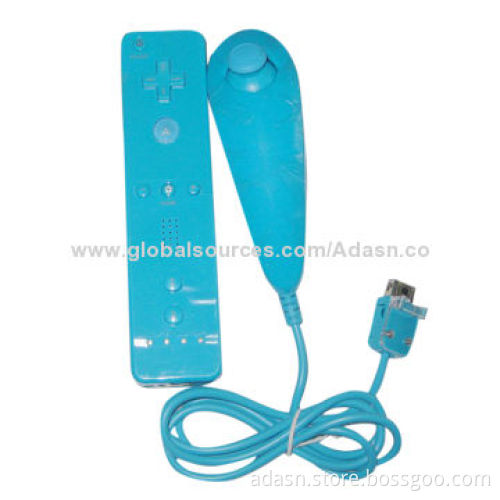 Game Joypad for Nintendo Wii 2-in-1 Wired Nunchuk, Built-in Motion Plus Remote Control